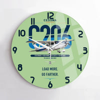 Thumbnail for Cessna 206 Stationair design on light green no frame wall clock