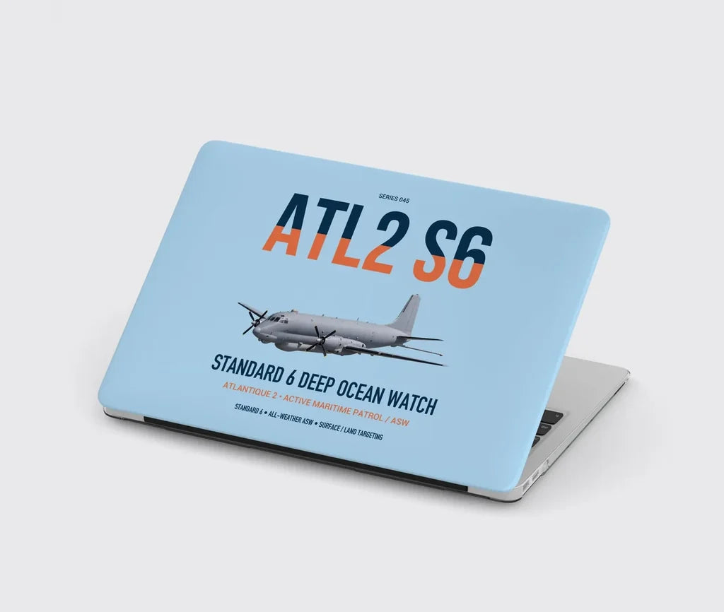 Atlantique 2 Standard 6 design on light blue MacBook case