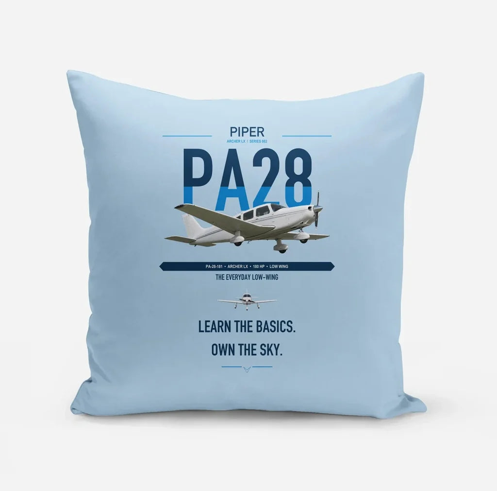 Piper PA-28-181 Archer LX design on light blue pillow