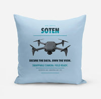 Thumbnail for ACSL SOTEN design on light blue pillow