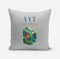 Thumbnail for St. John's International Airport (YYT) design on light gray pillow