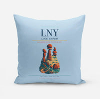 Thumbnail for Lanai Airport (LNY) design on light blue pillow
