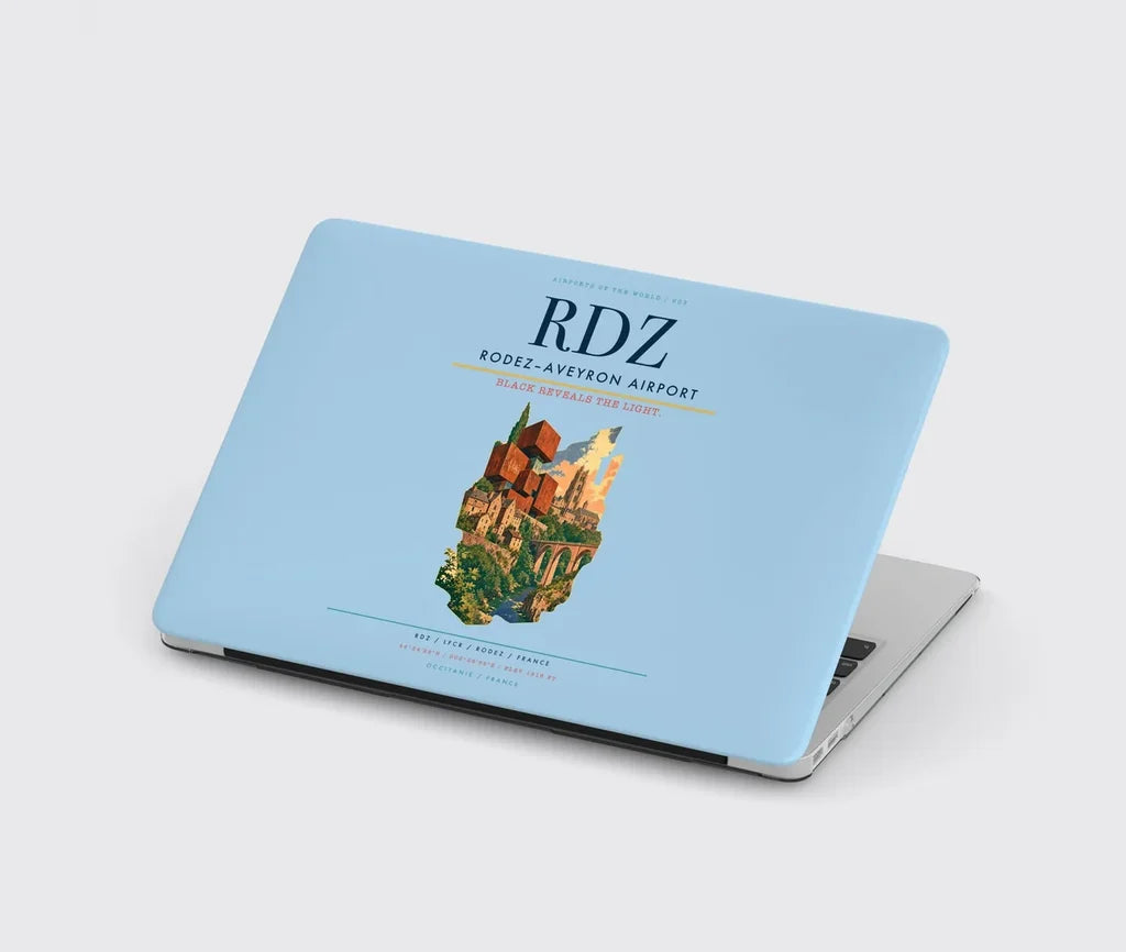 Rodez–Aveyron Airport (RDZ) design on light blue MacBook case
