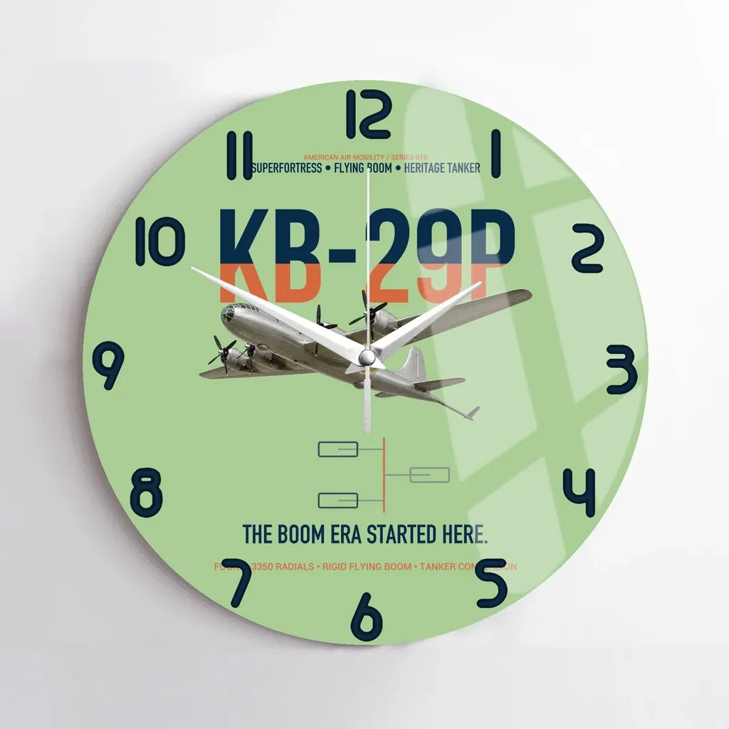 KB-29P SUPERFORTRESS design on light green no frame wall clock
