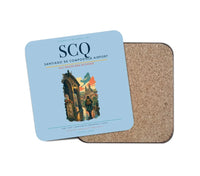 Thumbnail for Santiago de Compostela Airport (SCQ) design on light blue 1 piece coaster