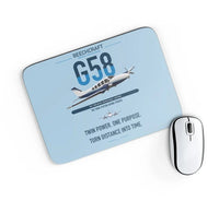 Thumbnail for Beechcraft Baron G58 design on light blue rectangle mouse pad