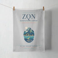Thumbnail for Queenstown Airport (ZQN) design on light gray towel
