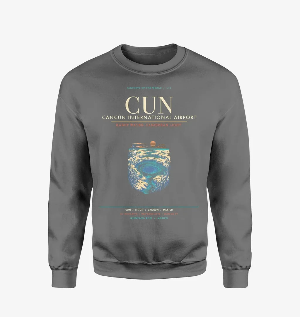 Cancun International Airport CUN Sweatshirt - Gray