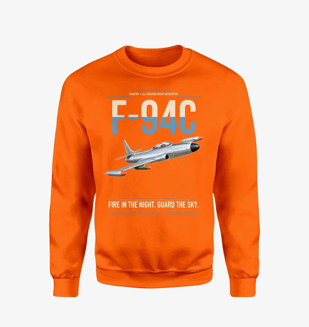 F-94C Starfire design on orange sweatshirt