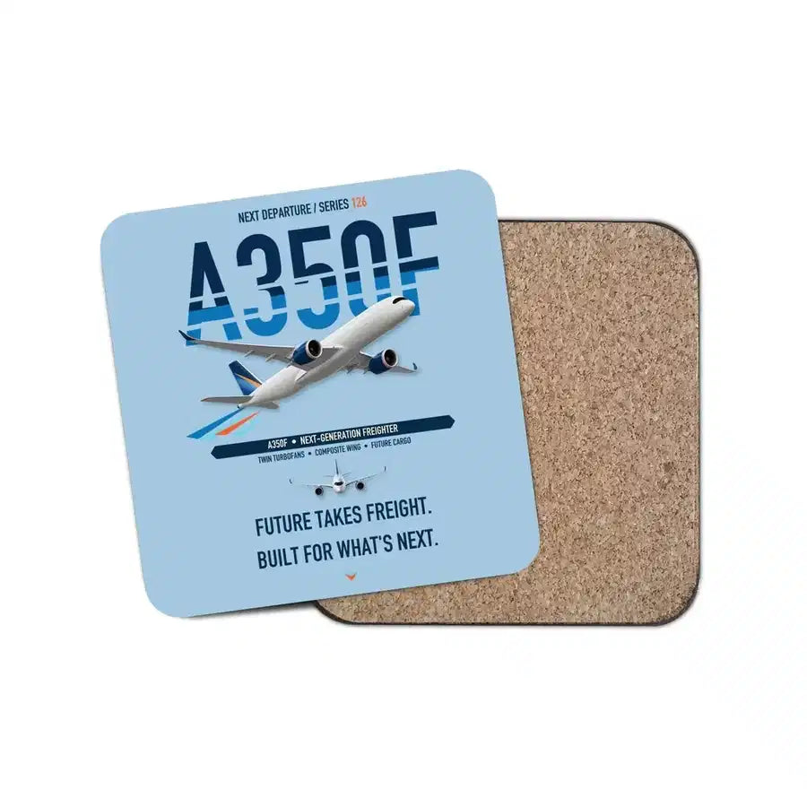 Airbus A350F design on light blue 1 piece coaster