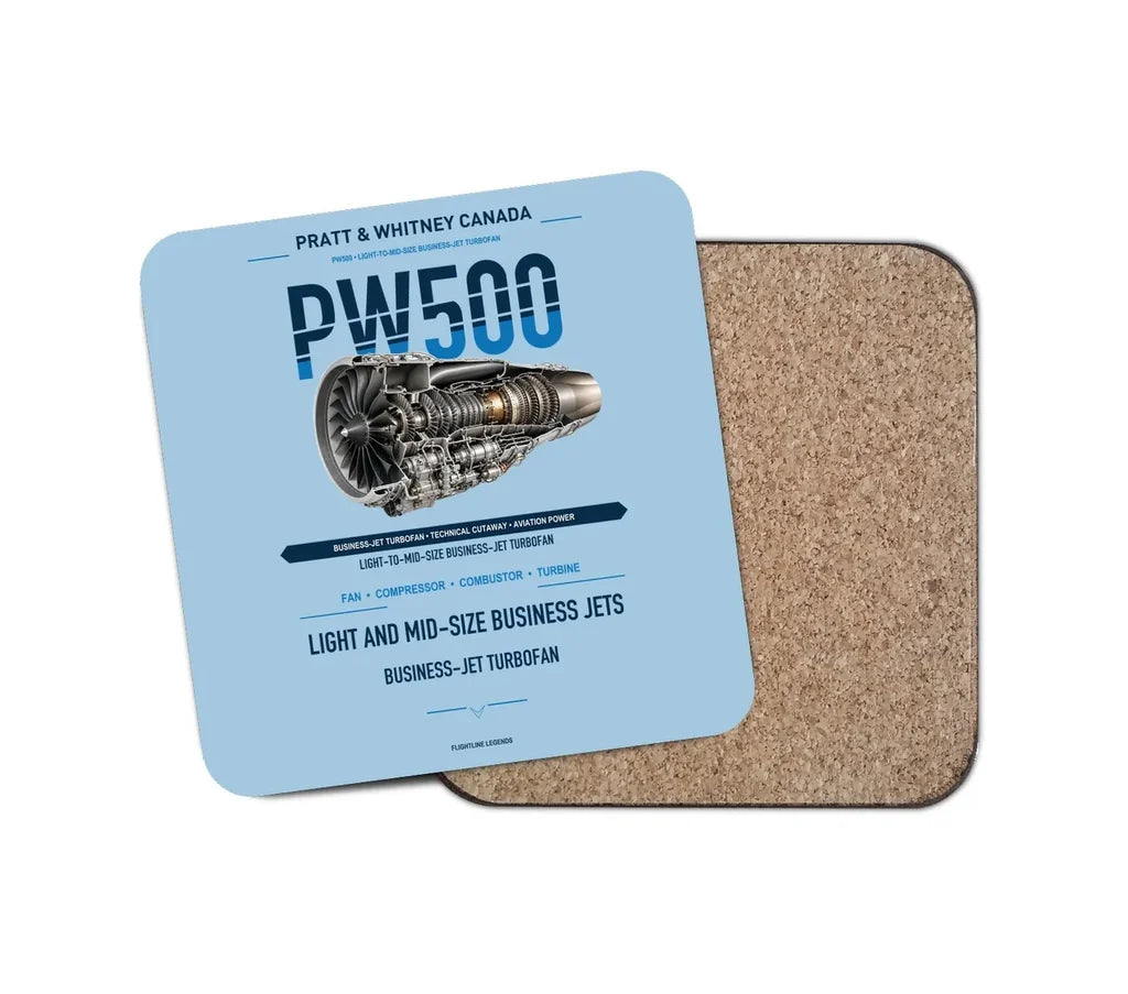 PW500 design on light blue 1 piece coaster