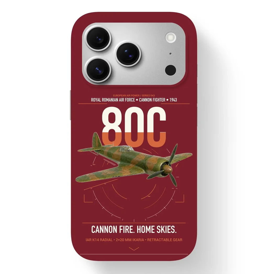 IAR 80C design on dark red magsafe iphone case, for iPhone 17 Pro