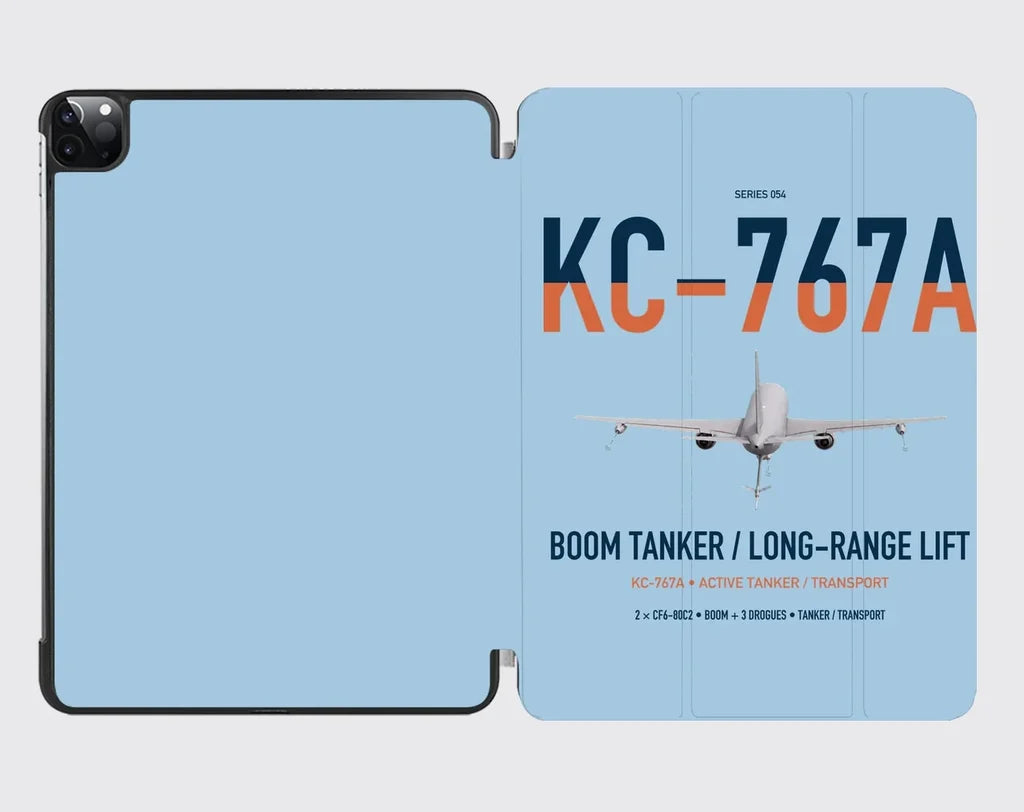Boeing KC-767A design on light blue ipad tablet case