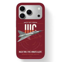 Thumbnail for Dassault Mirage IIIC design on dark red magsafe iphone case, for iPhone 17 Pro