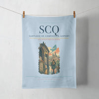 Thumbnail for Santiago de Compostela Airport (SCQ) design on light blue towel