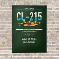 Thumbnail for Canadair CL-215 vertical canvas print - framed - dark green background