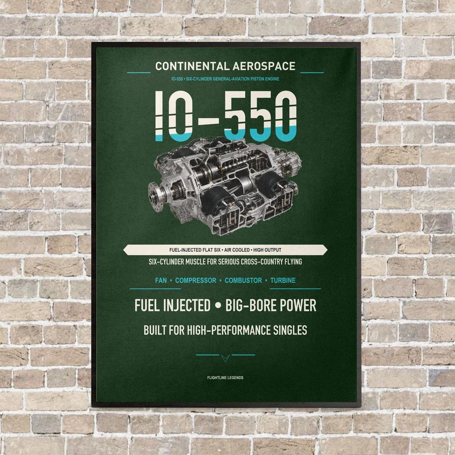 IO-550 vertical canvas print - framed - dark green background