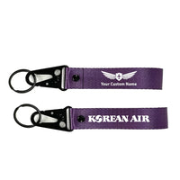 Thumbnail for Korean Airlines Hawk-shaped key chain, Purple+ NAME
