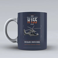 Thumbnail for Airbus H155 EC155 B1 design on dark blue ceramic mug, double-side print