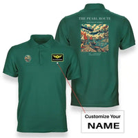 Thumbnail for VINTAGE G4072 - The Pearl Route - Double-Side Polo T-Shirt design on green+name