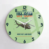 Thumbnail for Sikorsky UH-60M Black Hawk design on light green no frame wall clock