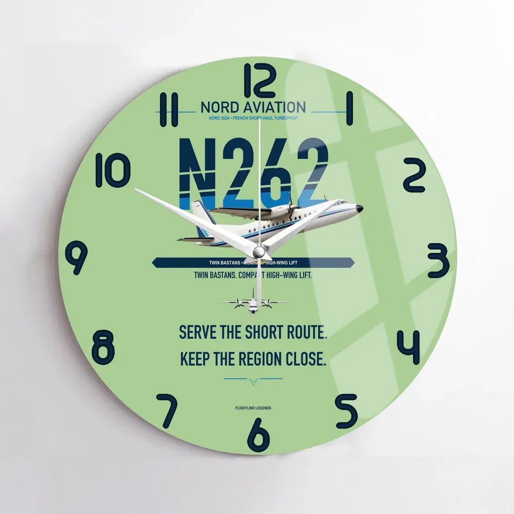 Nord 262A design on light green no frame wall clock
