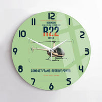 Thumbnail for Robinson R22 Beta II design on light green no frame wall clock