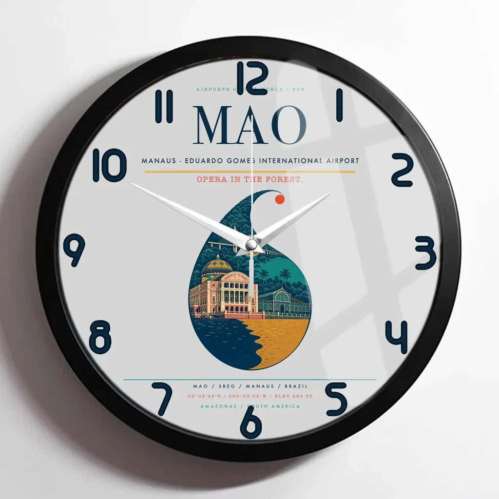 Manaus - Eduardo Gomes International Airport MAO Wall-Clock Framed - Light Gray