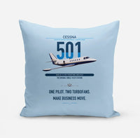 Thumbnail for Cessna 501 Citation I SP design on light blue pillow