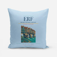 Thumbnail for Erfurt-Weimar Airport (ERF) design on light blue pillow
