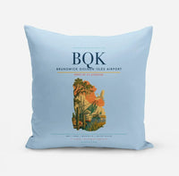 Thumbnail for Brunswick Golden Isles Airport (BQK) design on light blue pillow