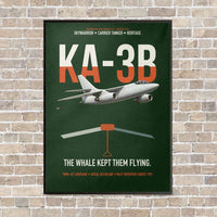 Thumbnail for KA-3B Skywarrior vertical canvas print - framed - dark green background