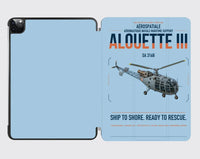 Thumbnail for Aérospatiale SA 316B Alouette III design on light blue ipad tablet case