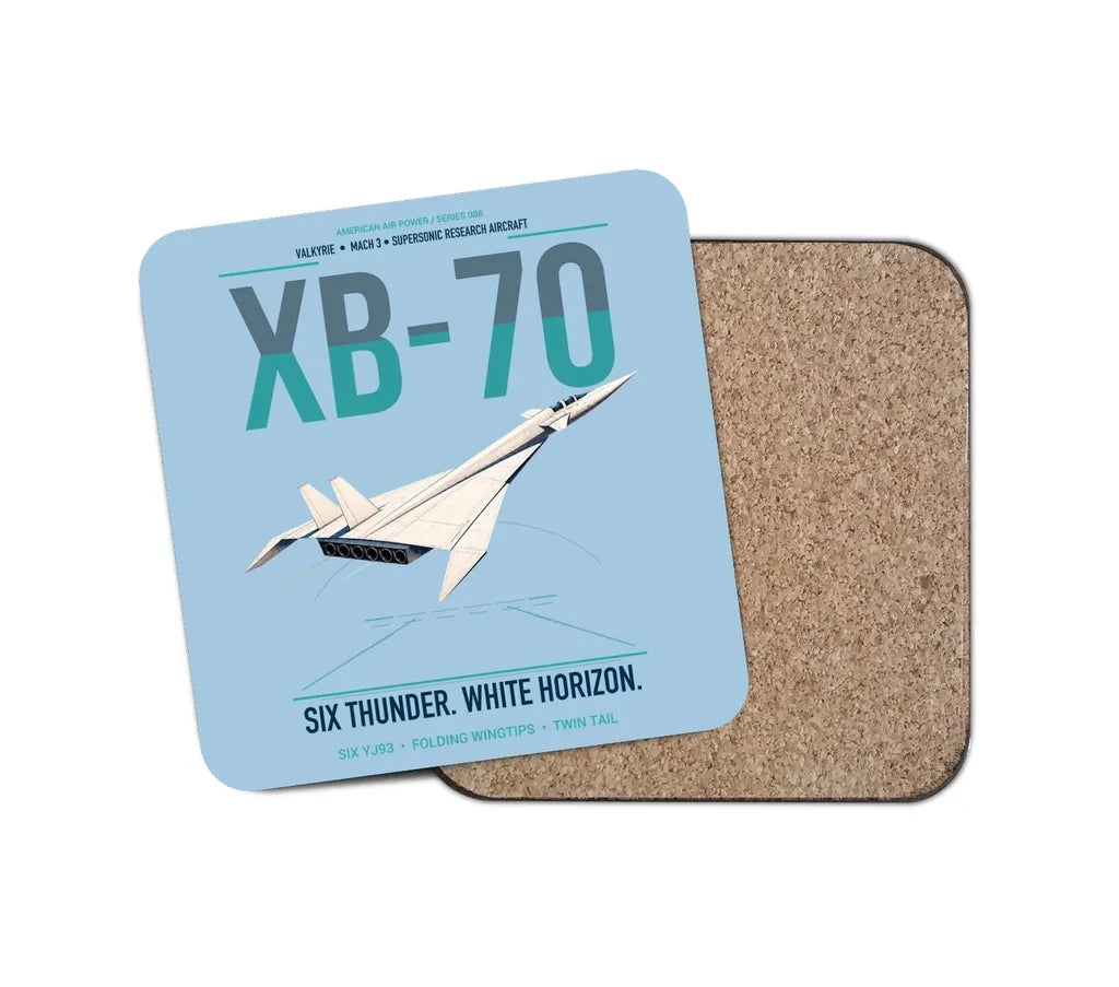 XB-70A Valkyrie design on light blue 1 piece coaster