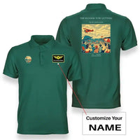 Thumbnail for VINTAGE G4472 - The Banner Tow Letters - Double-Side Polo T-Shirt design on green+name
