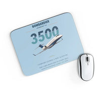 Thumbnail for Bombardier Challenger 3500 design on light blue rectangle mouse pad