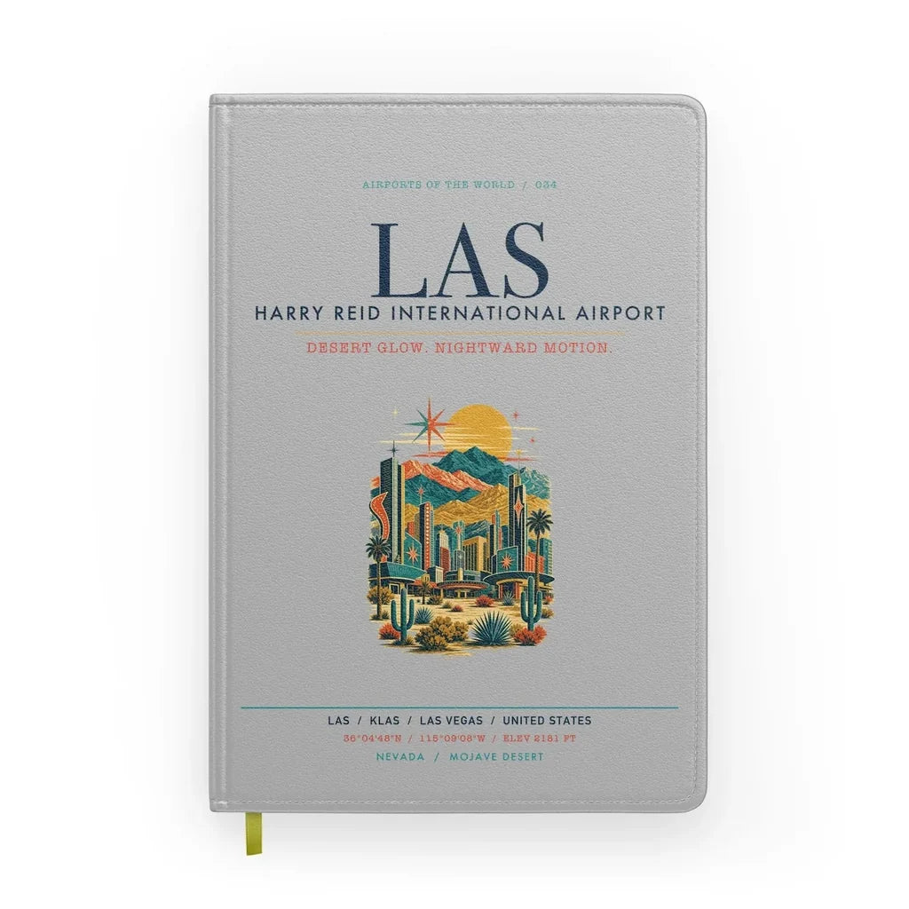 Las Vegas Harry Reid International Airport (LAS) design on light gray notebook