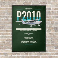 Thumbnail for Tecnam P2010 vertical canvas print - framed - dark green background