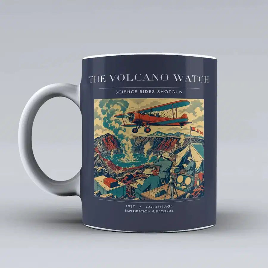 VINTAGE G4042 - The Volcano Watch - Ceramic Mug design on darkblue