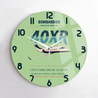 Thumbnail for Bombardier Learjet 40XR design on light green no frame wall clock