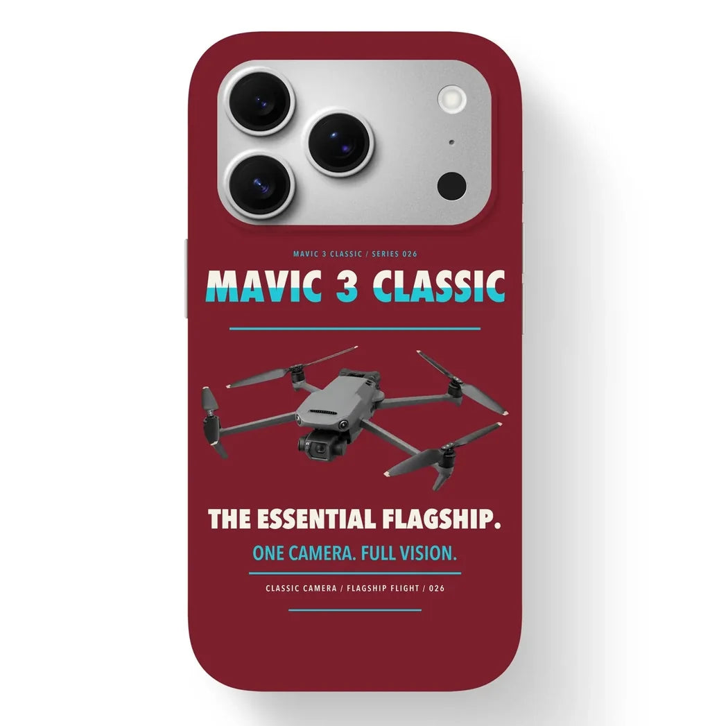 DJI Mavic 3 Classic Case design on dark red iphone case