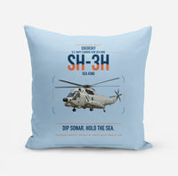 Thumbnail for Sikorsky SH-3H Sea King design on light blue pillow