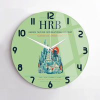 Thumbnail for Harbin Taiping International Airport (HRB) design on light green no frame wall clock