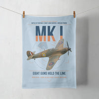 Thumbnail for Hawker Hurricane Mk I design on light blue towel