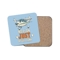 Thumbnail for No Plan Just A Full Tank design on light blue 1 piece coaster