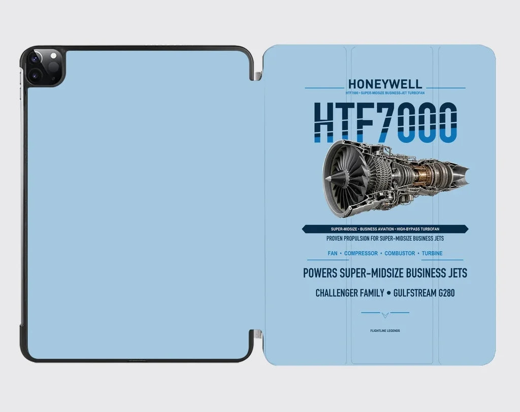 HTF7000 design on light blue ipad tablet case