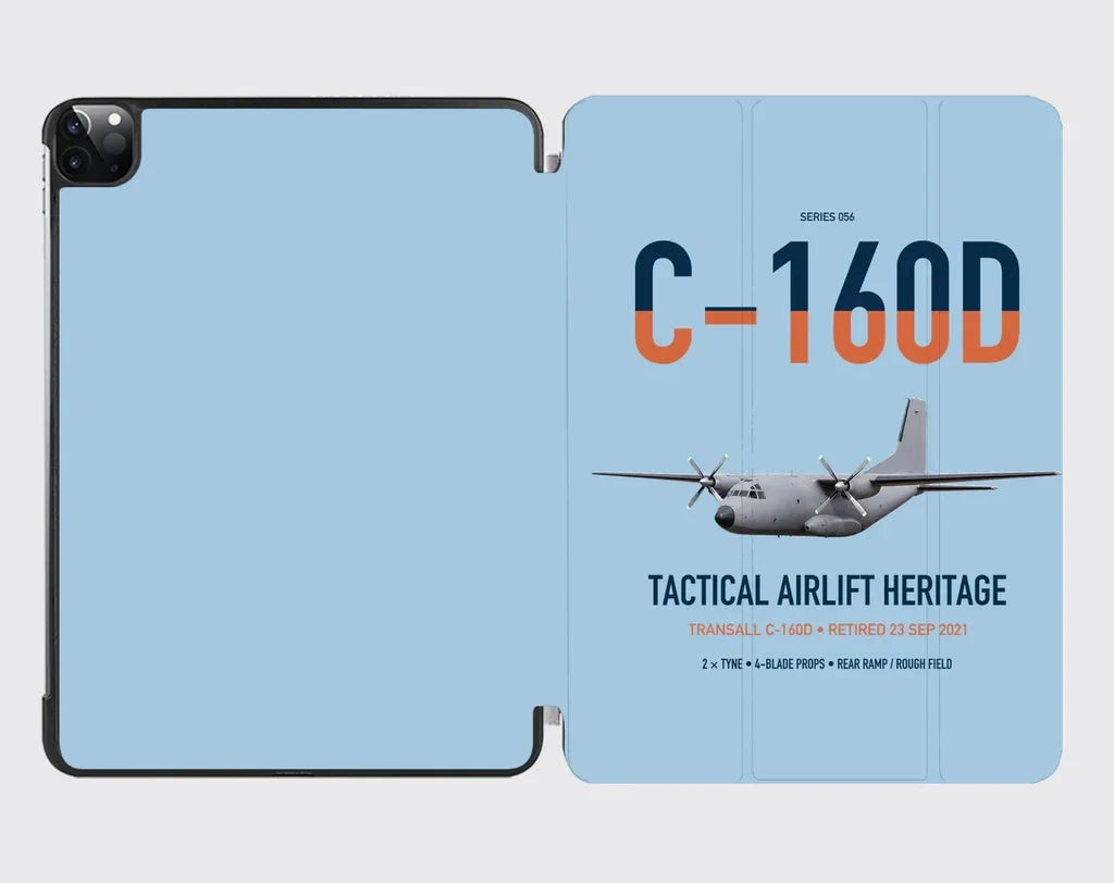 Transall C-160D design on light blue ipad tablet case