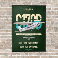Thumbnail for Cessna 170B vertical canvas print - framed - dark green background