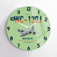 Thumbnail for WC-130J Hurricane Hunter design on light green no frame wall clock