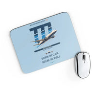 Thumbnail for Boeing 777-200LR design on light blue rectangle mouse pad